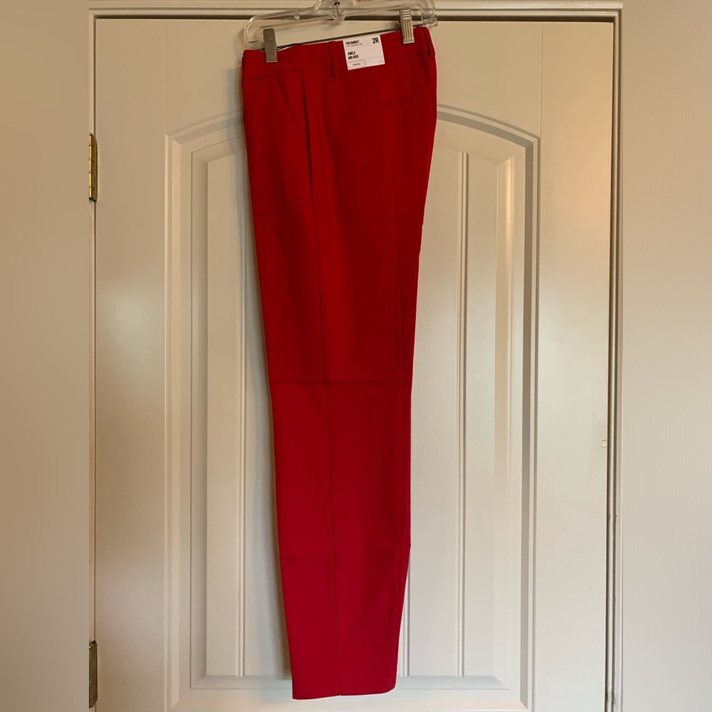 Express Women's Bold Red Straight Leg Pants - Picture 4 of 4